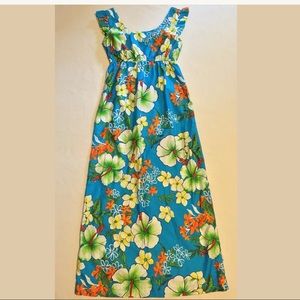Vintage Hawaiian Maxi Dress Hukilau Fashions Tiki